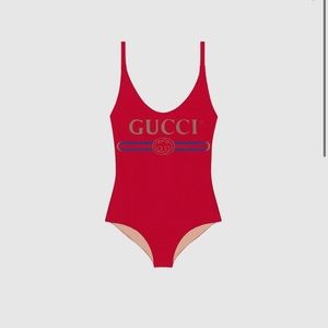 Sparkling swimsuit with Gucci logo